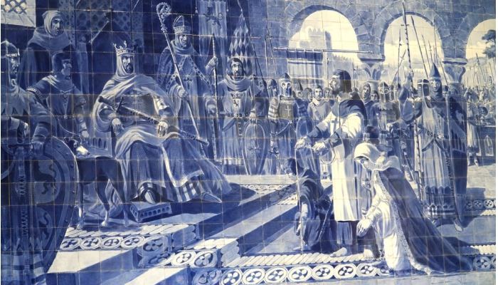 LA PRÃ‰SENTATION D'EGAS MONIZ AVEC SES ENFANTS AU ROI AFONSO VII DE LEON ET CASTELA â€“ ESPAGNE (XIIE SIECLE).