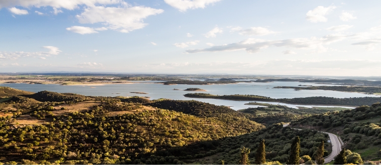 Portugal rivers: Alqueva is one of the largest artificial lakes in Europe, created by the damming of the river