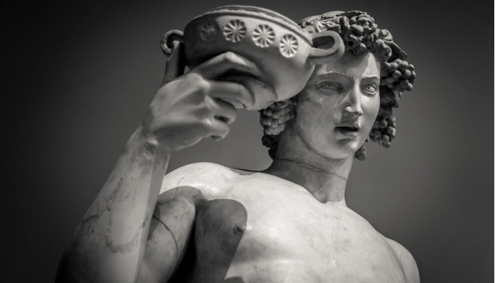 Dionysos, le dieu du vin dans la mythologie grecque.