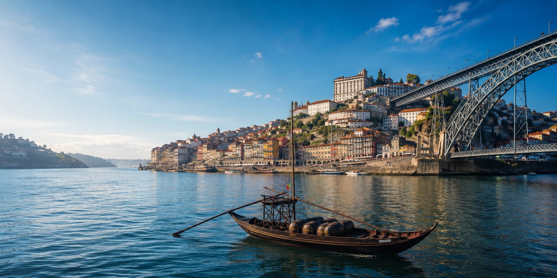 Porto's Ribeira seen from the river