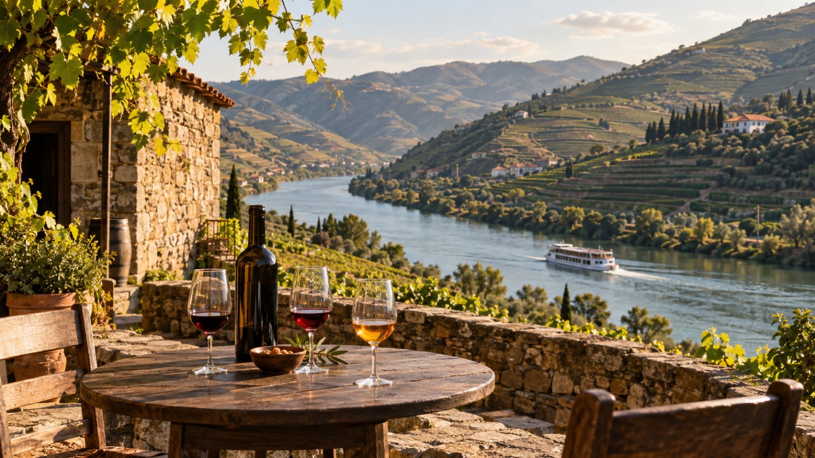 A quinta terrace above the river